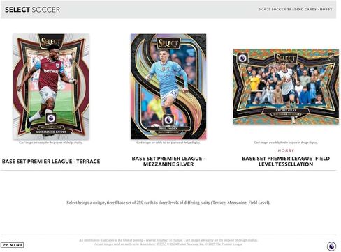 2024/25 Panini Select Premier League EPL Soccer Hobby Trading Card Box (Find 3 Autograph or Memorabilia Cards per Box!) in Saudi Arabia