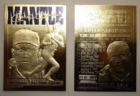 Mickey Mantle 1996 23kt Gold Card Sculptured Baseball’s Great NM-MT in Saudi Arabia