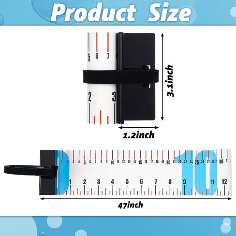 2 Pcs 47 Inch Fishing Ruler Fishing Measuring Tape Tool for Boat Waterproof Portable Roll up Folding Ruler with Bump Board for Tuna Shark Swordfish in Saudi Arabia
