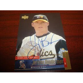 Jeremy Bonderman 2002 Upper Deck Modesto A's Tigers Signed Authentic Auto A9 - MLB Autographed Baseball Cards in Saudi Arabia
