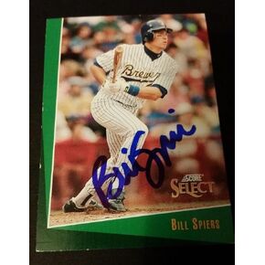 Bill Spiers Brewers 1993 SCORE SELECT #259 ASTROS AUTTORIC MOTOGRAGREN JG2 - MLB Motophorged Baseball Cards in Kuwait