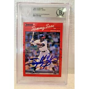وقعت Sox Sammy Sosa 1990 بطاقة Donruss RC Beckett BAS Slabbed #489 - بطاقات موقعة للبيسبول in Saudi Arabia