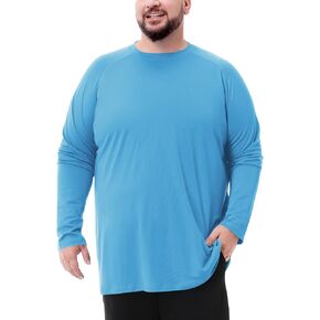 رجالي كبيرة وطويلة الأكمام قميص حماية الشمس UPF 50+ غارد غارد جاف سريع (2xl-8xl) in Kuwait
