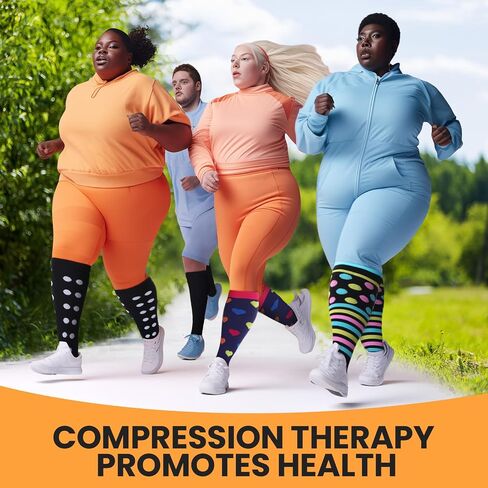 8 Pairs 3x-large Plus Size Compression Socks for Women Men Wide Calf Extra Large Size Knee Support Socks for Circulation (Cute Style) in Saudi Arabia
