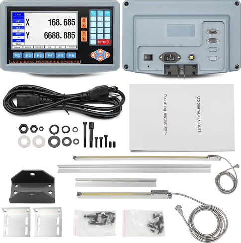 2-Axis Digital Display RPM Display Linear Scale Encoder DRO Kit 350mm+400mm for CNC Milling Machine Metal Lathe with Instruction Manual in Saudi Arabia