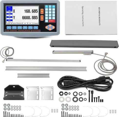2-Axis Digital Display RPM Display Linear Scale Encoder DRO Kit 350mm+400mm for CNC Milling Machine Metal Lathe with Instruction Manual in Saudi Arabia