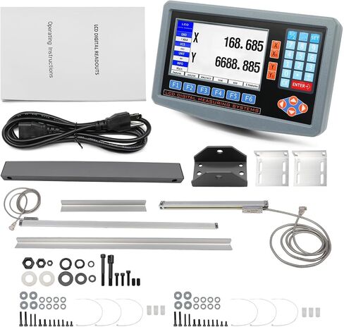 2-Axis Digital Display RPM Display Linear Scale Encoder DRO Kit 350mm+400mm for CNC Milling Machine Metal Lathe with Instruction Manual in Saudi Arabia