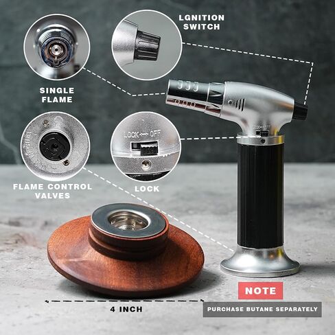 EVERYDAY COCKTAIL® | Whiskey Smoker Kit with Torch – Old Fashioned Smoker Kit with 4 Flavors Wood Chips – Deluxe Whisky Smoker Kit Gifts for Him Men Dad Gifts – Elegant Wooden Box Bourbon Smoker Kit in Saudi Arabia