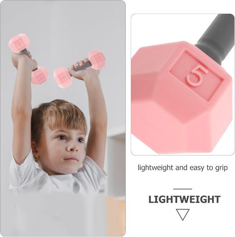 Totority Mini Dumbbells for Kids 2pcs Silicone Hand Weights, Pink Toddler Exercise Toys, Home Gym Equipment, 4.52 * 1.69 * 1.49inch, for Children, Kindergarten Sports in Saudi Arabia