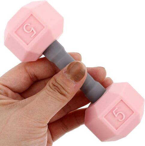 Totority Mini Dumbbells for Kids 2pcs Silicone Hand Weights, Pink Toddler Exercise Toys, Home Gym Equipment, 4.52 * 1.69 * 1.49inch, for Children, Kindergarten Sports in Saudi Arabia