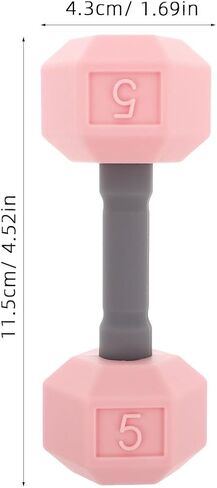 Totority Mini Dumbbells for Kids 2pcs Silicone Hand Weights, Pink Toddler Exercise Toys, Home Gym Equipment, 4.52 * 1.69 * 1.49inch, for Children, Kindergarten Sports in Saudi Arabia