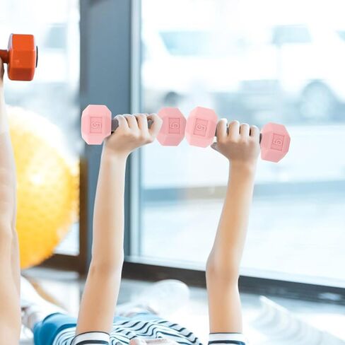 Totority Mini Dumbbells for Kids 2pcs Silicone Hand Weights, Pink Toddler Exercise Toys, Home Gym Equipment, 4.52 * 1.69 * 1.49inch, for Children, Kindergarten Sports in Saudi Arabia