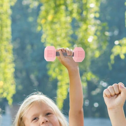 Totority Mini Dumbbells for Kids 2pcs Silicone Hand Weights, Pink Toddler Exercise Toys, Home Gym Equipment, 4.52 * 1.69 * 1.49inch, for Children, Kindergarten Sports in Saudi Arabia