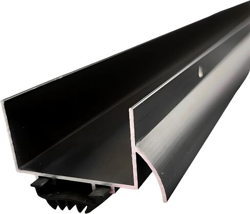 U Shaped Aluminum Door Bottom Sweep with Drip Cap, Weather Stripping Seal for Exterior Doors, 1 3/4" Width, Black (36 Inch) in Saudi Arabia
