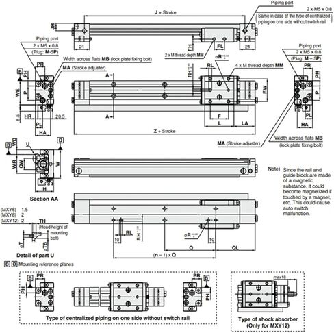 طاولة شريحة الهواء MXY MXY12 MXY12-50 MXY12-100 MXY12-150 MXY12-200 MXY12-250 MXY12-300 MXY12-350 MXY12-400 (MXY12-150 ، NIL) in Kuwait
