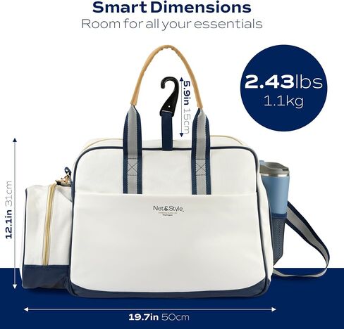 Net & Style Pickleball Bag - حقائب المخلل للنساء - أنيقة ، متينة ، تشطيب متميز ، تشمل خطاف السياج والجيوب الإضافية - حقيبة كرة نسائية كبيرة أنيقة للسيدات in Saudi Arabia