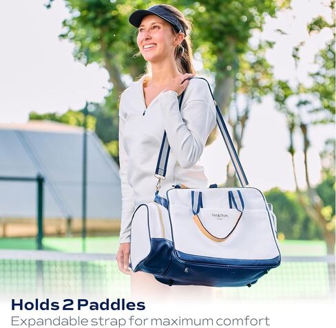 Net & Style Pickleball Bag - حقائب المخلل للنساء - أنيقة ، متينة ، تشطيب متميز ، تشمل خطاف السياج والجيوب الإضافية - حقيبة كرة نسائية كبيرة أنيقة للسيدات in Saudi Arabia