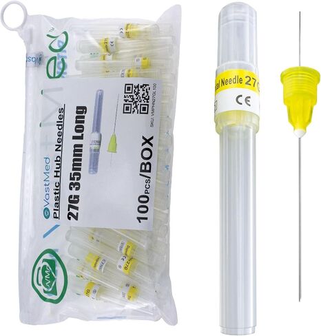 300 PCs Dental Grade Plastic Hub Needles 30G X-Short by VASTMED | Disposable Dental Needles Self-Threading Tri-Bevel Point Needles in Kuwait
