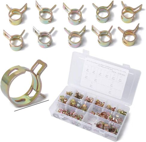 Cnthan7 6mm 8mm 9mm 10mm 11mm 12mm 14mm 15mm 18mm 20mm 22mm Fasteners Fuel Line Spring Clamp Fuel Vacuum Hose Pipe Clamp 145 Pcs 6-22MM Spring Band Hose Clamp Car Tool Accessary in Saudi Arabia