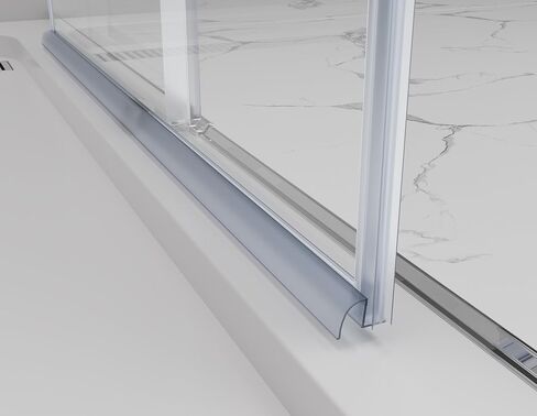 Bathroom Sliding Shower Glass Door Bottom Seal Strip, 36 Inch Long Clear PVC Seal Strips for 5/16"(8mm) Thick Framless Glass Door Panel (1 PCS, for 5/16 Inch (8mm)) in Saudi Arabia