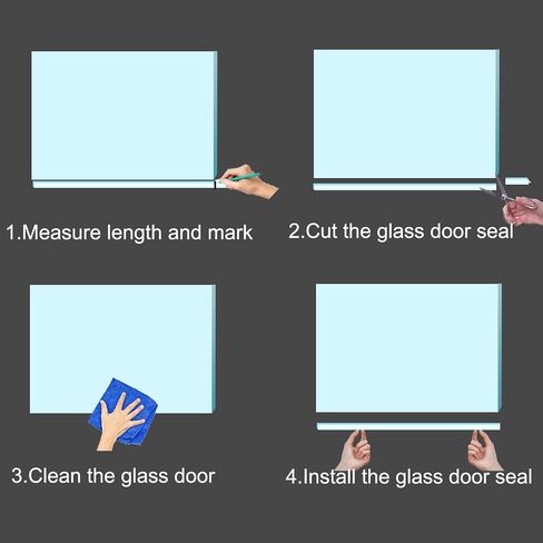 Bathroom Sliding Shower Glass Door Bottom Seal Strip, 36 Inch Long Clear PVC Seal Strips for 5/16"(8mm) Thick Framless Glass Door Panel (1 PCS, for 5/16 Inch (8mm)) in Saudi Arabia