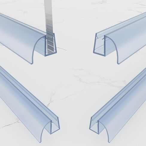 Bathroom Sliding Shower Glass Door Bottom Seal Strip, 36 Inch Long Clear PVC Seal Strips for 5/16"(8mm) Thick Framless Glass Door Panel (1 PCS, for 5/16 Inch (8mm)) in Saudi Arabia