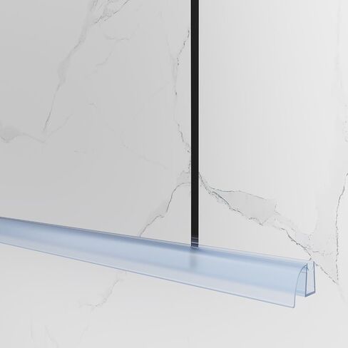 Bathroom Sliding Shower Glass Door Bottom Seal Strip, 36 Inch Long Clear PVC Seal Strips for 5/16"(8mm) Thick Framless Glass Door Panel (1 PCS, for 5/16 Inch (8mm)) in Saudi Arabia