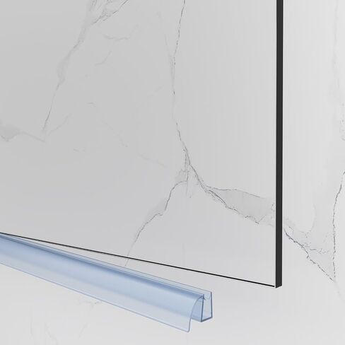 Bathroom Sliding Shower Glass Door Bottom Seal Strip, 36 Inch Long Clear PVC Seal Strips for 5/16"(8mm) Thick Framless Glass Door Panel (1 PCS, for 5/16 Inch (8mm)) in Saudi Arabia