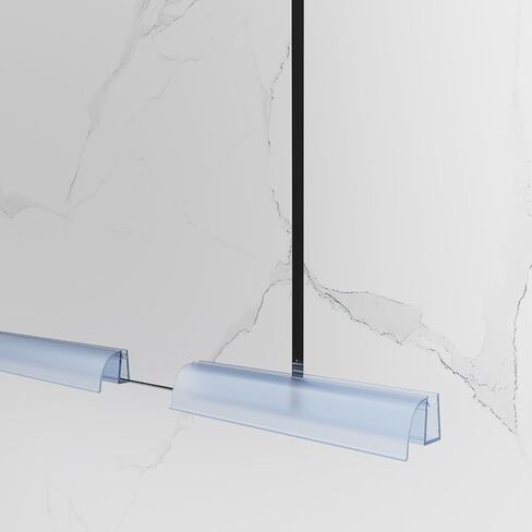 Bathroom Sliding Shower Glass Door Bottom Seal Strip, 36 Inch Long Clear PVC Seal Strips for 5/16"(8mm) Thick Framless Glass Door Panel (1 PCS, for 5/16 Inch (8mm)) in Saudi Arabia