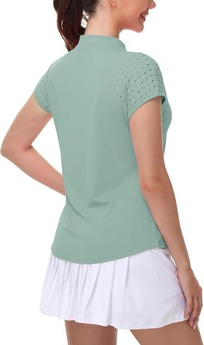 Women's Golf Polo Shirts V Neck Tennis Workout Tops Short Sleeve Athletic Shirt in Kuwait