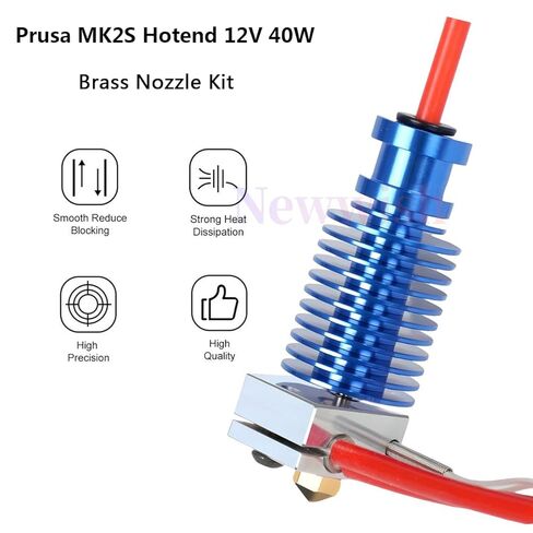 PRUSA I3 MK3S+ Hotend 24V 40W UPGRADE KIT لـ PRUSA I3 MK3 ، MK3S ، MK3S+ 3D PRINTER V6 HOTEND 24V Parts ، V6 BI-Metal Heatbreak ، Heater Block Aluminium ، V6 Brass aszzle 0.4mm. in Kuwait