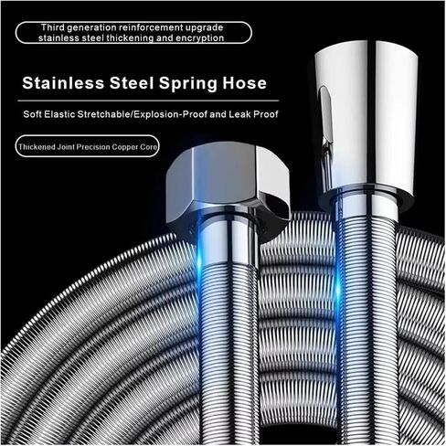 1pc New Stainless Steel Encryption Flexible Shower Hose(2M) in Saudi Arabia