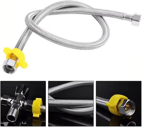 1pc New 1/2 Inch Stainless Steel Plumbing Explosion-proof Flexible Braided Hose 20/200cm Shower Bathroom Accessories(1,150cm) in Saudi Arabia