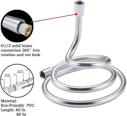1pc 1.5/2.0/3.0m PVC مرنة محمولة محمولة GI/2 خرطوم عالمي (أسود ، 2.0 م) in Saudi Arabia