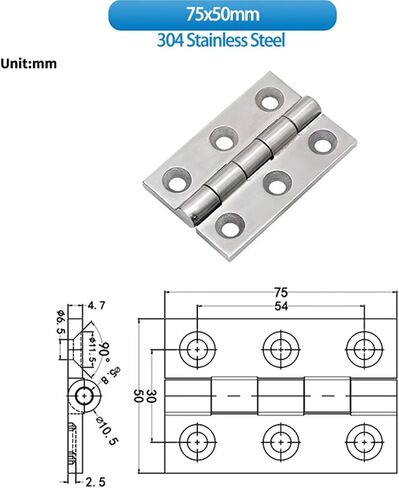 Polished Heavy-Duty Hinge Thickened with Baking Door Folding 1Pcs(75x75mm) in Saudi Arabia