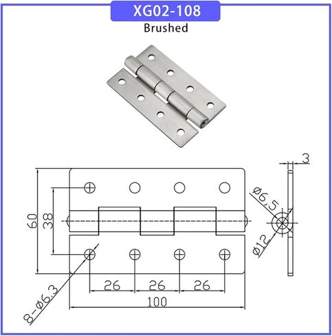 XG02-108S-1 Heavy Duty Folding Hinge Made of 304 Stainless Steel is 1Pcs in Saudi Arabia