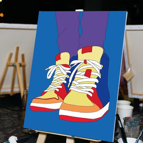 4 أجهزة كمبيوتر مقدمة مسبقة القماش للطلاء للبالغين SIP SIPLE HOILDY SIP and Paint Party Supplies Laughes Fair Fair Paint in Saudi Arabia
