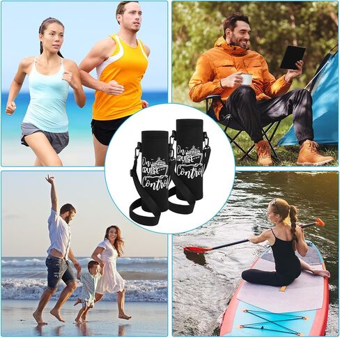 2 Pcs Carnival Cruise Essentials 2025 Adjustable Water Bottle Carrier with Strap Black Crossbody Water Bottle Holder Cruise Cup Holder Sling Neoprene Cup Sleeve Pouch Bag for Coffee Drinks in Saudi Arabia