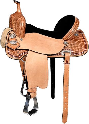 Hilason Flex Tree Western Horse Saddle في مسار برميل الجلود الأمريكي | للخيول in Saudi Arabia