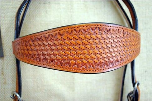 HILASON Western Headstall & Breast Collar Set Horse American Leather Tan in Saudi Arabia
