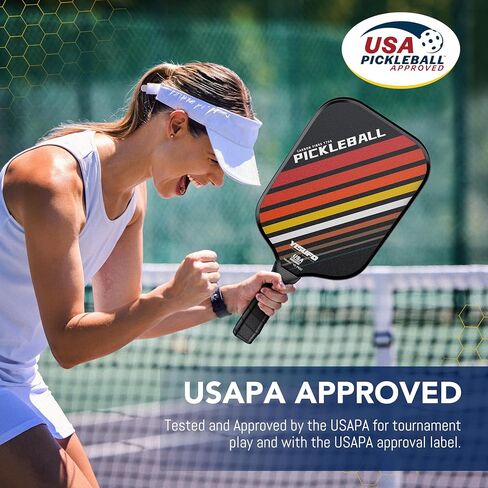 Pickleball Paddles, T700 Carbon Fiber Pickleball Paddle, 16MM Polypropylene Honeycomb Core, Great Grit & Spin, USAPA Approved Pickleball Thermoformed Racket with Traction and Stability in Saudi Arabia