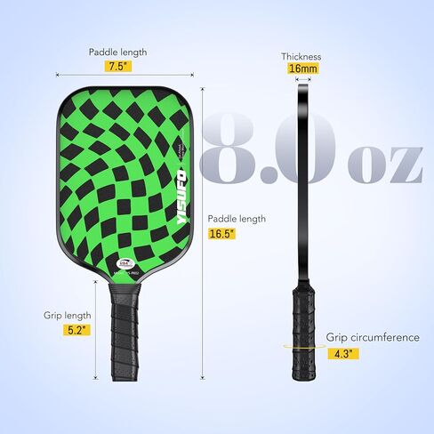 Pickleball Paddles, T700 Carbon Fiber Pickleball Paddle, 16MM Polypropylene Honeycomb Core, Great Grit & Spin, USAPA Approved Pickleball Thermoformed Racket with Traction and Stability in Saudi Arabia