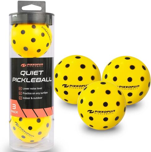 Silent Pickleball Balls - Quiet Foam Pickleballs for Indoor and Outdoor Practice - Includes 3 Balls and Tube - 3 Pack Soft Pickleballs in Saudi Arabia