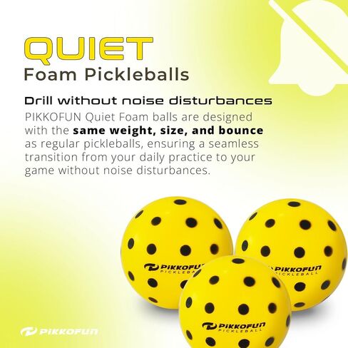 Silent Pickleball Balls - Quiet Foam Pickleballs for Indoor and Outdoor Practice - Includes 3 Balls and Tube - 3 Pack Soft Pickleballs in Saudi Arabia