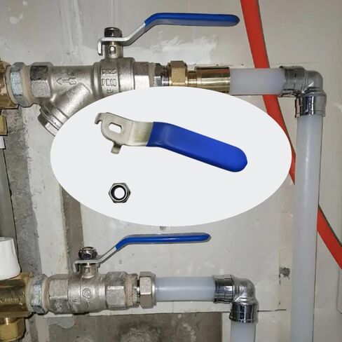 1 PCS Ball Valve Handle DN20 Blue Lever Handle Ball Valve for Outdoor Faucet Replacement Service Hose Nozzle with Nut (Hole:5x8x2mm) in Kuwait