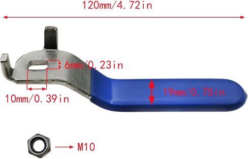 1 PCS Ball Valve Handle DN20 Blue Lever Handle Ball Valve for Outdoor Faucet Replacement Service Hose Nozzle with Nut (Hole:5x8x2mm) in Kuwait