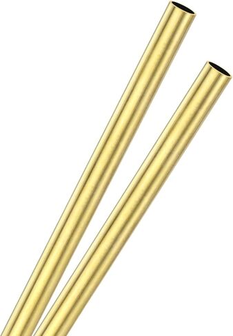2-Pack 300mm Brass Round Tube, 10mm OD 1mm Wall Thickness H62 Brass Seamless Tubing for Construction/Machining/DIY Crafting, Metal Straight Pipe [0.39x0.04x11.81IN] in Saudi Arabia