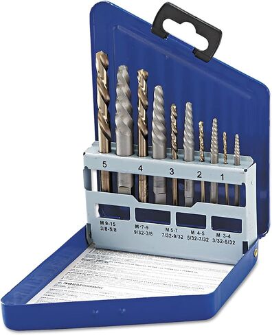 Irwin Hanson 10-Piece Drill Bit Set, Cobalt, Spiral-Flute, Metal Surface, 5/64 to 19/64 in, Split Point, Straight Shank in Saudi Arabia