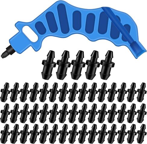 Honoson 51 Pcs Drip Irrigation Hole Punch Tool Set, Drip Irrigation Punch Tool 50 Pcs 1/4 Inch Goof Plugs for Outdoor Garden Lawn Pipe System Hose Tubing(Fresh Style) in Kuwait