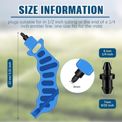 Honoson 51 Pcs Drip Irrigation Hole Punch Tool Set, Drip Irrigation Punch Tool 50 Pcs 1/4 Inch Goof Plugs for Outdoor Garden Lawn Pipe System Hose Tubing(Fresh Style) in Kuwait